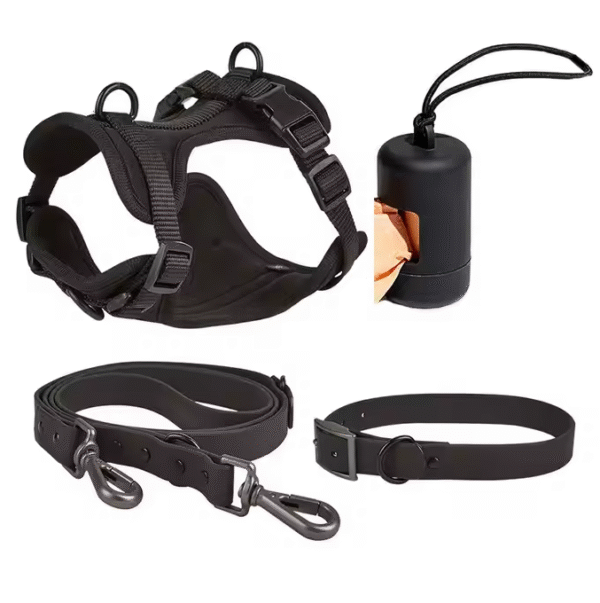 Set de Paseo de Lujo para Perros – Arnés, Collar, Correa y Dispensador de Bolsas - Image 5