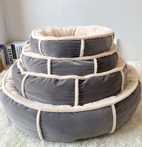 Cama Redonda de Felpa Personalizada para Perros y Gatos – Diseño Acogedor y Lavable