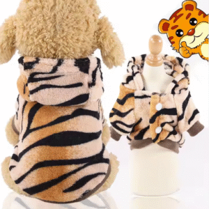 Disfraz de Tigre para Perros – Ropa de Invierno Suave y Cálida para Mascotas