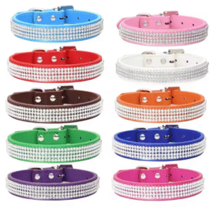 Collar Elegante con Diamantes para Perros